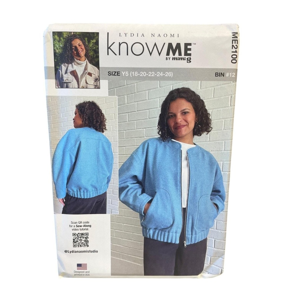 knowME ME2100 Misses Bomber Jacket Sewing Pattern Size Y5 18-26